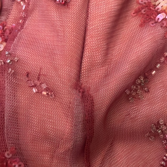 BCBG Max Azria sequin dress in burgundy color. - Picture 6 of 7